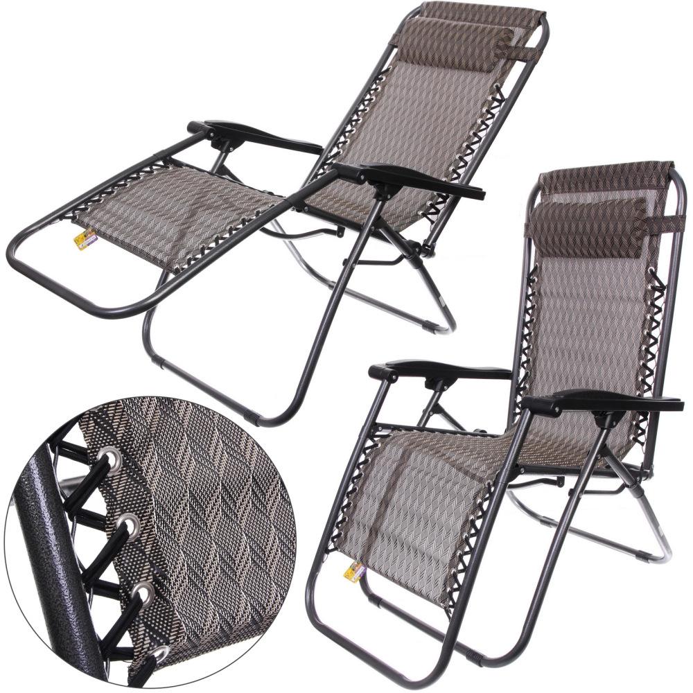 Шезлонг (кресло) 177*64*113см «Уют» с подголовником, 2 положения, Орнамент RH-3, ДоброСад