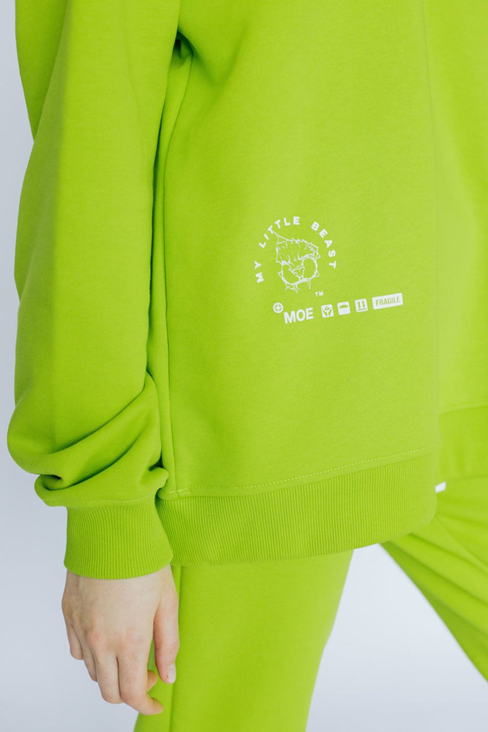 Толстовка Кот-агрессор Зеленая