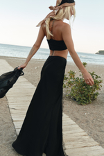 Юбка с разрезом и кружевом