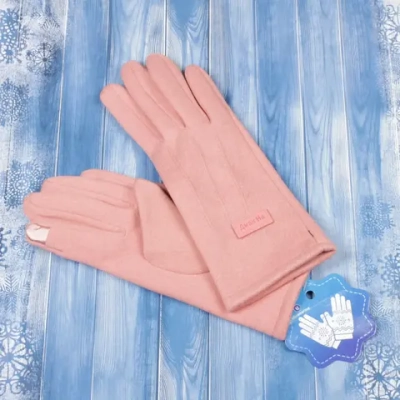 Перчатки женские с утеплителем «MINAKU», цвет английский пудровый, размер 23*8,5см, (пакет с подвесом)