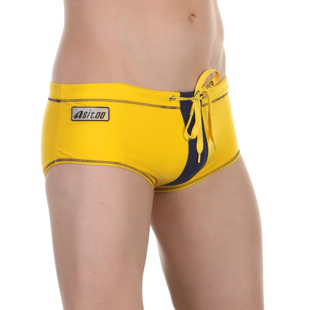 Мужские плавки желтые с черной полосой Asitoo Swim Trunk Yellow