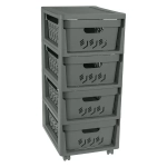 Комод на колесах deluxe, 4 ящика, 300х690 мм (серый)