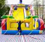 Батут-горка "Дракон синий", 10*5*8 м