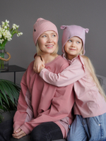 Шапка вязаная весенняя/осенняя МУЛА (Розовый персик)