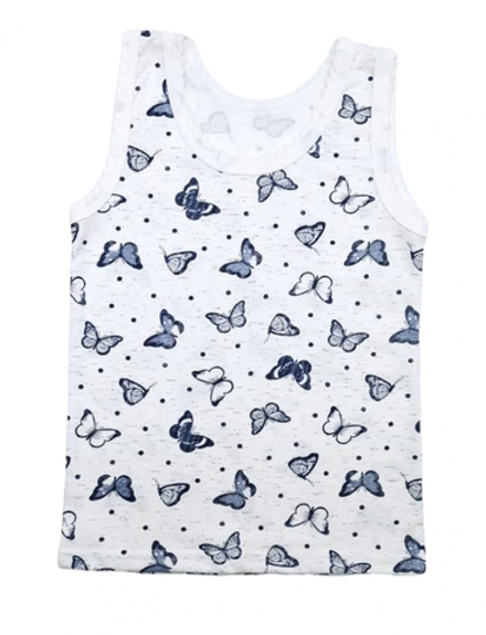 Майка для девочки 101/52 серые бабочки