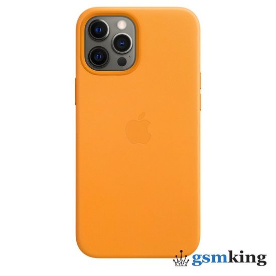 Leather Case with MagSafe iPhone 12 Pro Max California Poppy «Золотой апельсин»