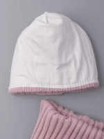 Шапка для девочки осенняя c ушками и снуд