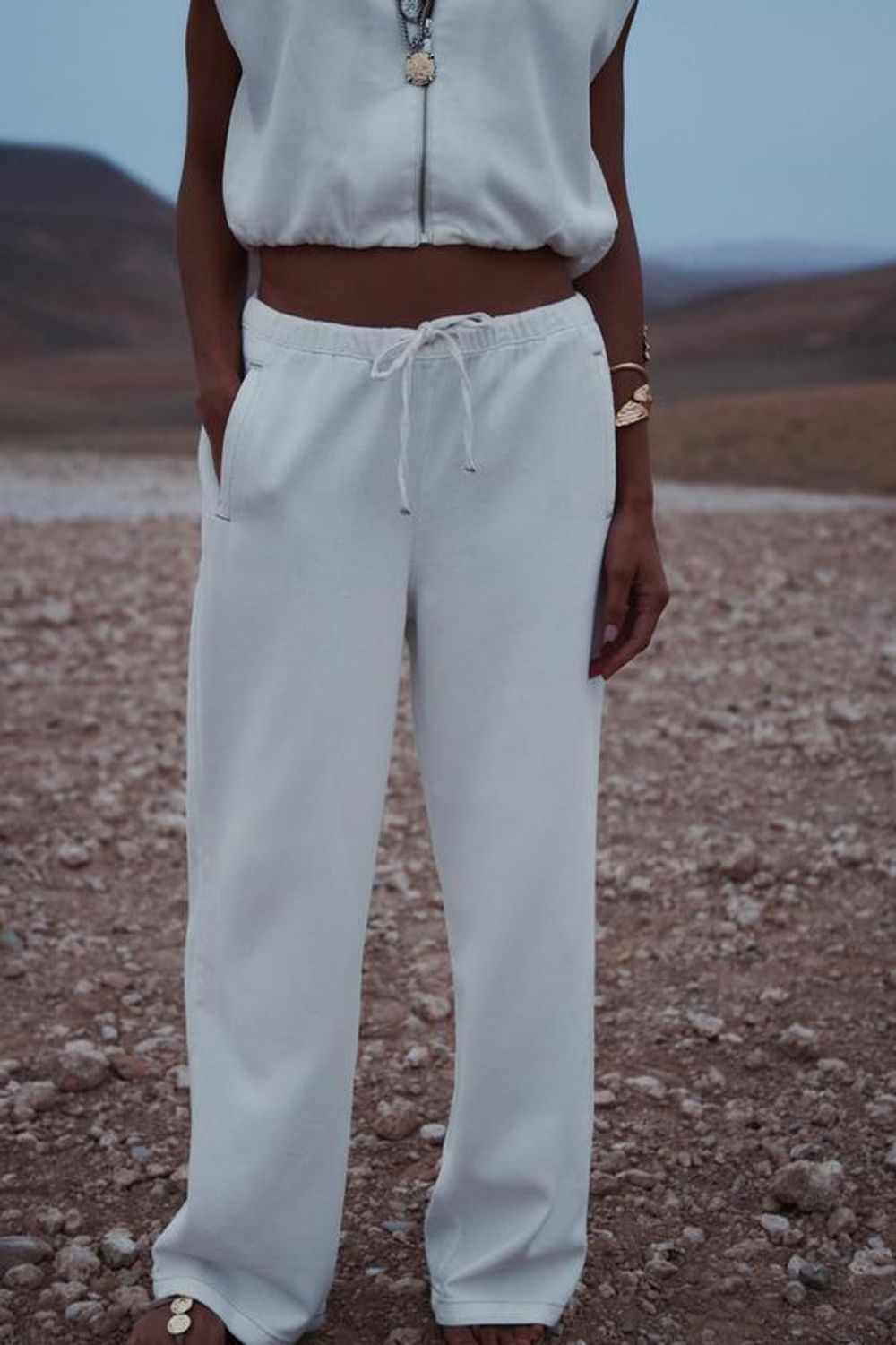 ZARA ДЖИНСЫ-ДЖОГГЕРЫ Z1975, ЭКРЮ