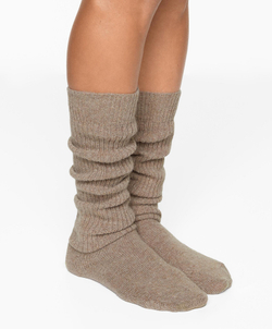 Oysho Длинные носки с добавлением кашемира, коричневый меланж