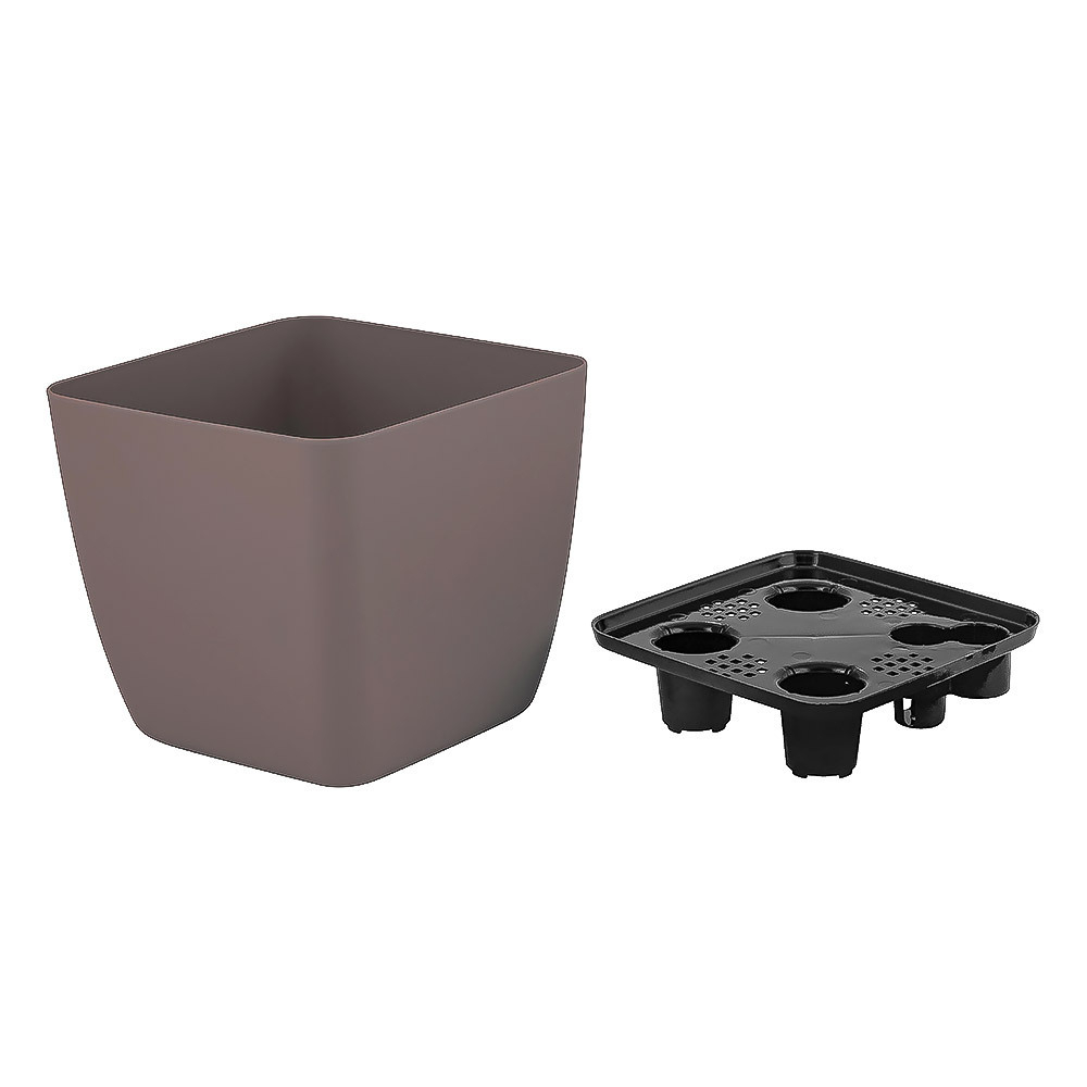 Горшок цветочный Vienna 1,5л с дренажной вставкой, горький шоколад