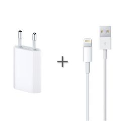 Комплект СЗУ для iPhone (адаптер на USB 5W + кабель USB на Lightning) (Белый) Сетевое зарядное устройство