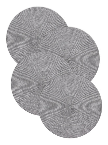 Набор салфеток сервиров 4шт DeNASTIA D32, 100%ПП, тёмно-серый