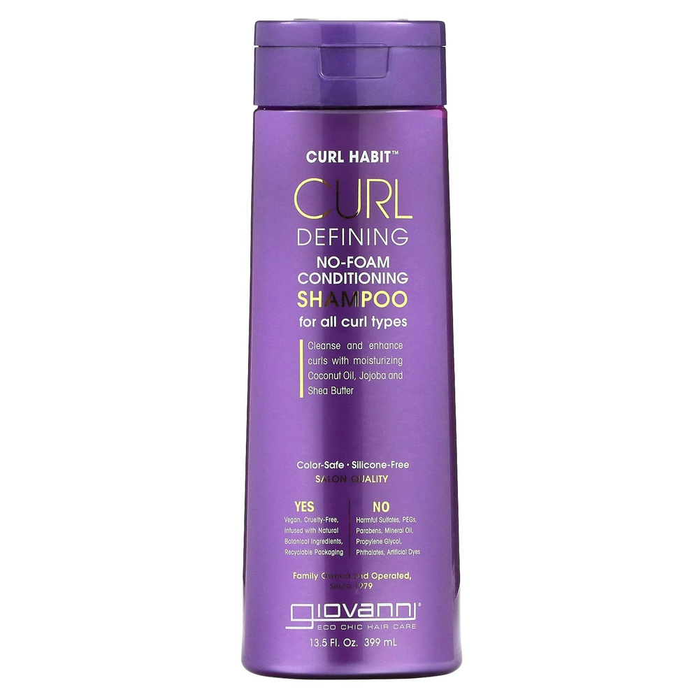 Giovanni, Curl Habit, кондиционер-шампунь без пены для определения локонов, для всех типов локонов, 399 мл (13,5 жидк. унц.)