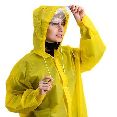 Плащ-дождевик Следопыт PF-RC-16 66х115см Плотный eva с козырьком на капюшоне и чехлом цв.Жёлтый -