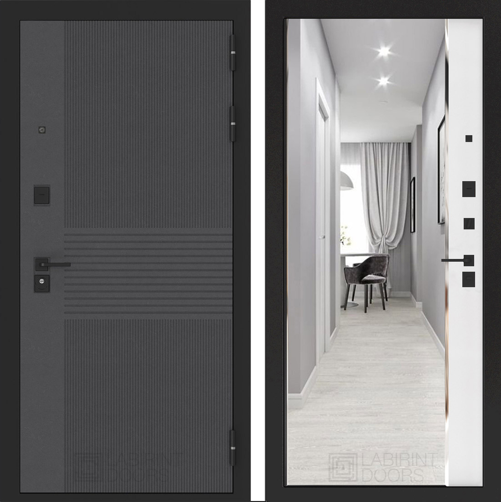 Бункер 05 - зеркало Панорама белый софт