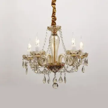 Подвесная люстра 5*E14 1738-5P золотой/ янтарный Brendy Favourite