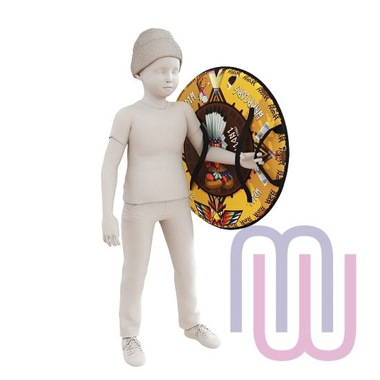 Ледянка-щит с ремнями, мягкая Small Rider Slider 55 см, индеец