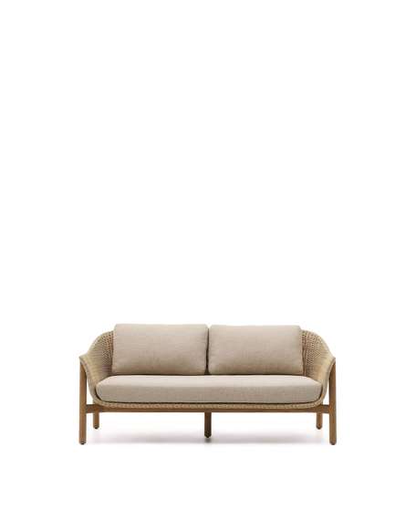 Двухместный диван Galea из тикового дерева и синтетического ротанга 170,5 см