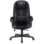 Кресло игровое ZOMBIE 9/BLACK, PL, ткань/экокожа черная, топ-ган (до 180кг)