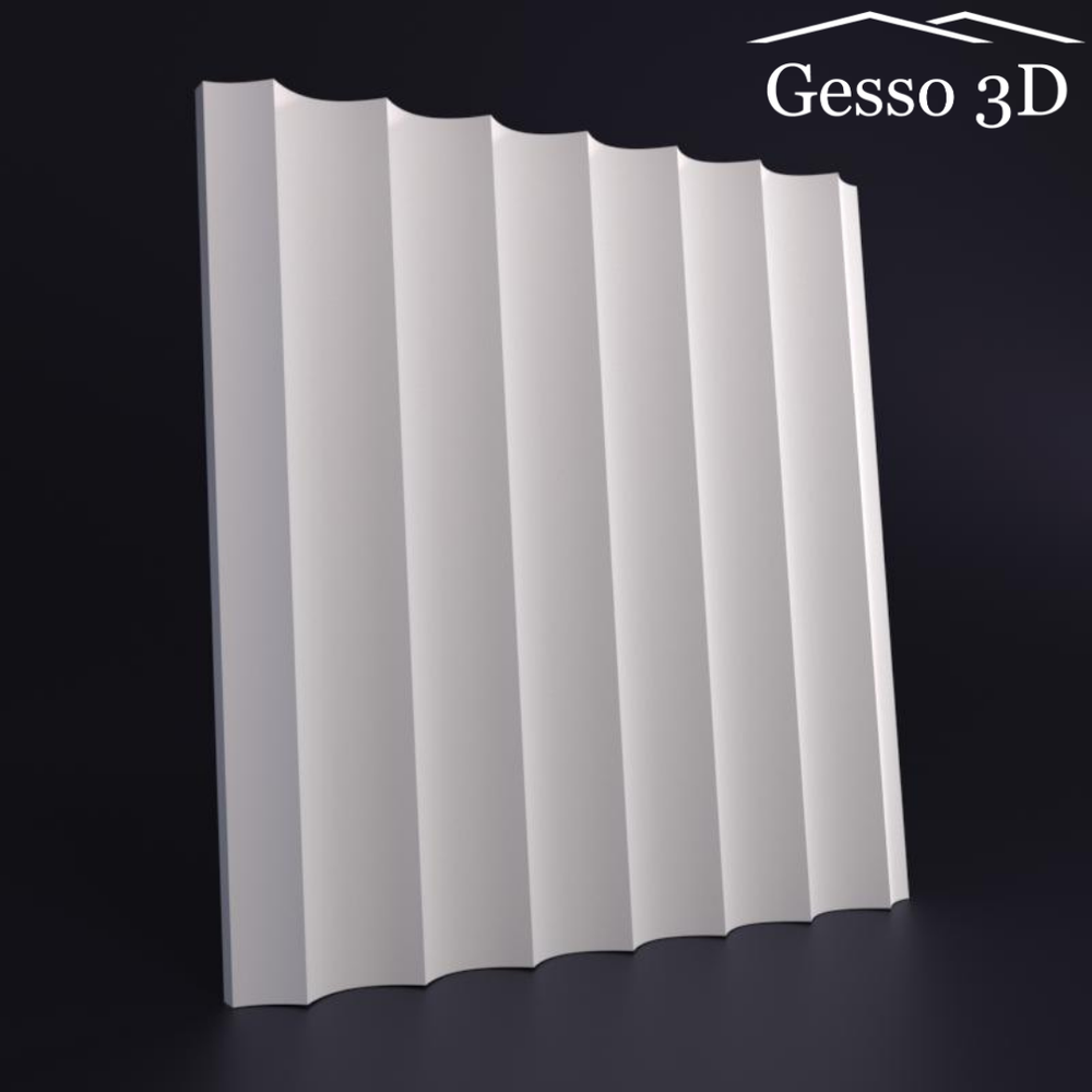 Гипсовая 3D панель Волна продольная мелкая