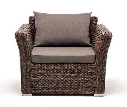 "Капучино" кресло из искусственного ротанга (гиацинт), цвет коричневый
