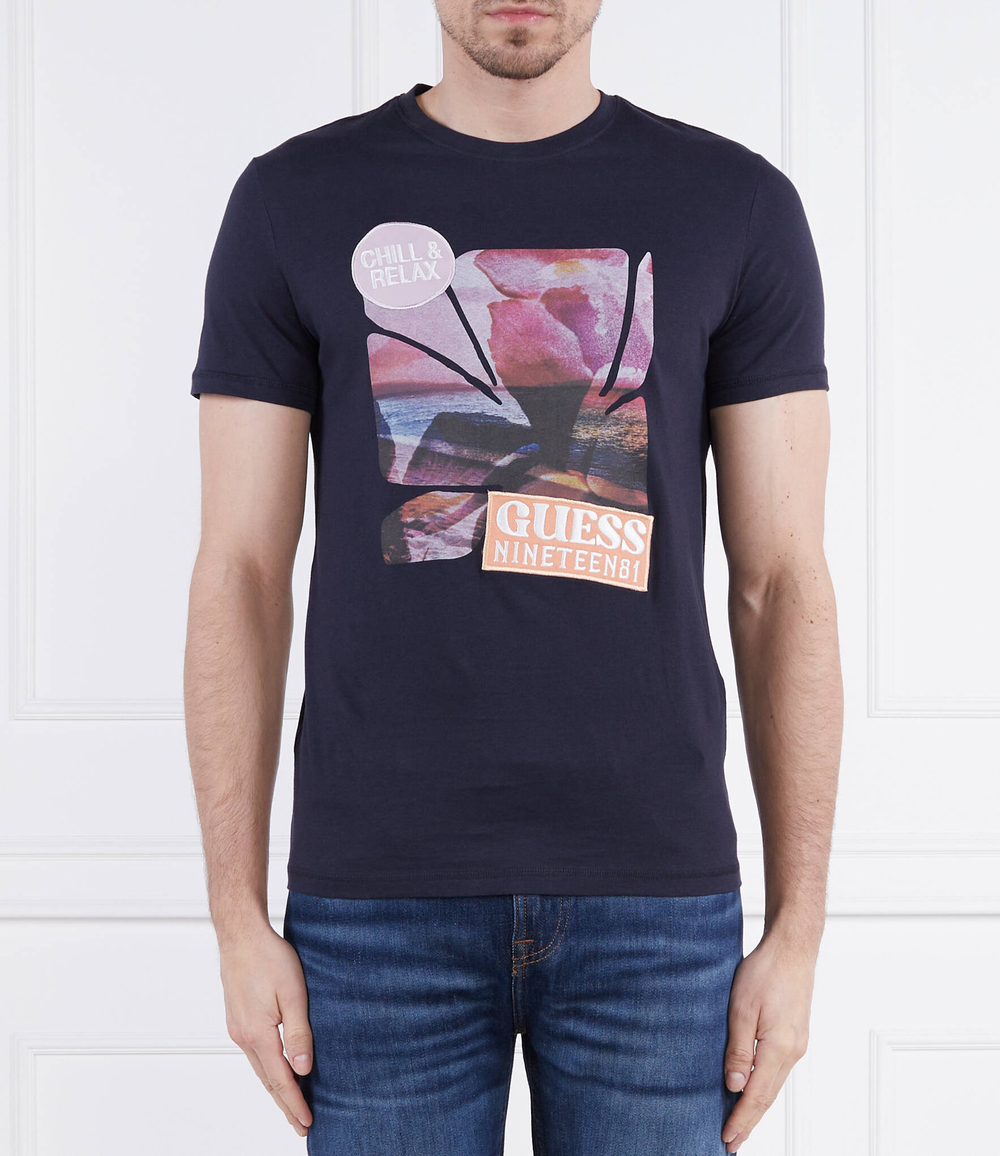 Футболка SUNSET FLOWER GUESS - темно-синий(M3GI29 I3Z14)