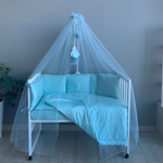 Комплект в кроватку "ЛАПШУЛЯ-ЭКСТРА" Оливковый (8 предм.,с балдахином) ш4240  (Балу)