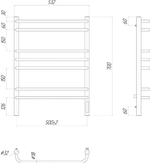 Полотенцесушитель электрический Lemark Luna LM41707Z П7 500x700, диммер справа, хром