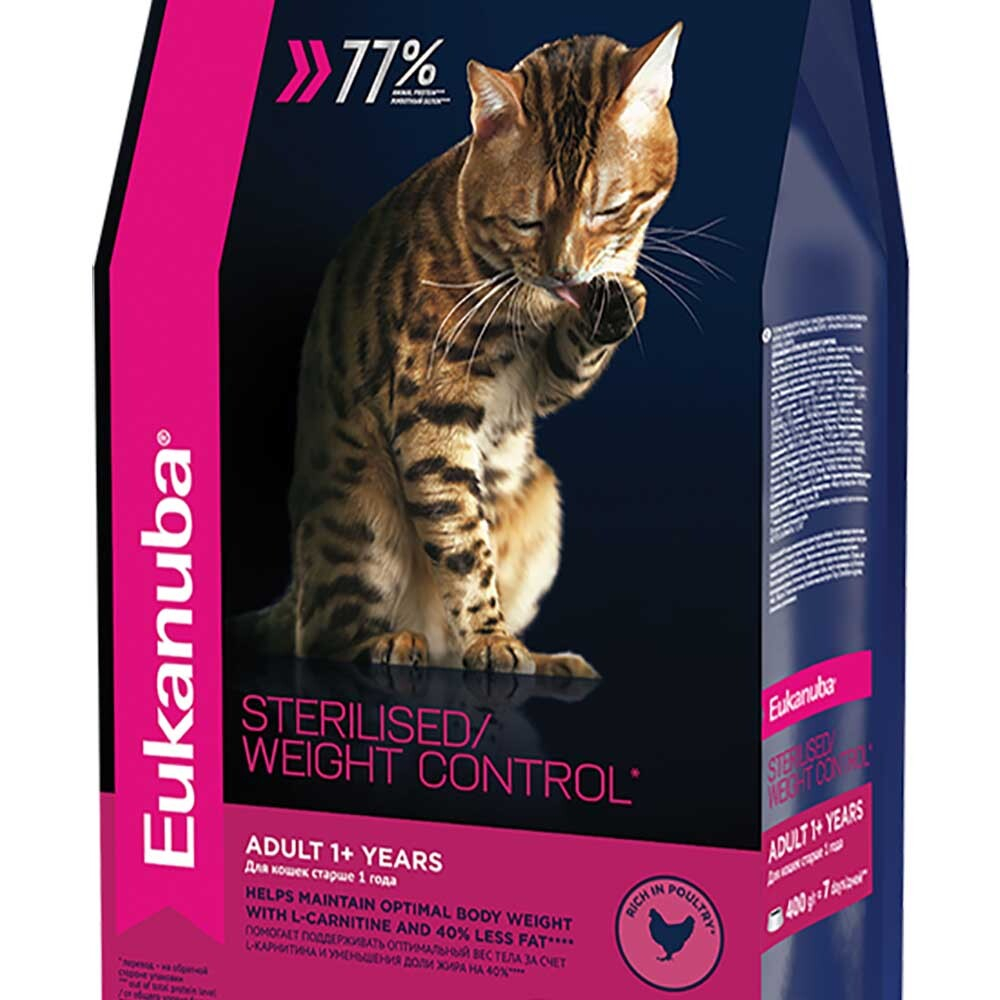 Eukanuba корм для кошек стерилизованных с лишним весом с курицей (Sterilized Weight Control)