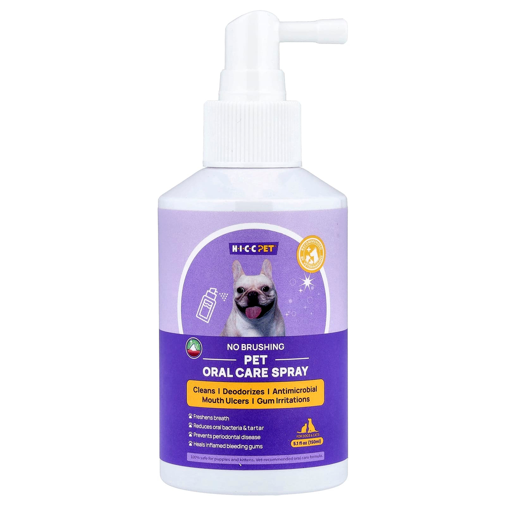 HICC Pet, спрей для ухода за полостью рта, для собак и кошек, 150 мл (5,1 жидк. унции)