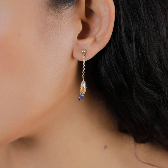 Серьги Franck Herval, Elaia, с цветной эмалью и стразами, FH26.1-12-70145 (фиолетовый)