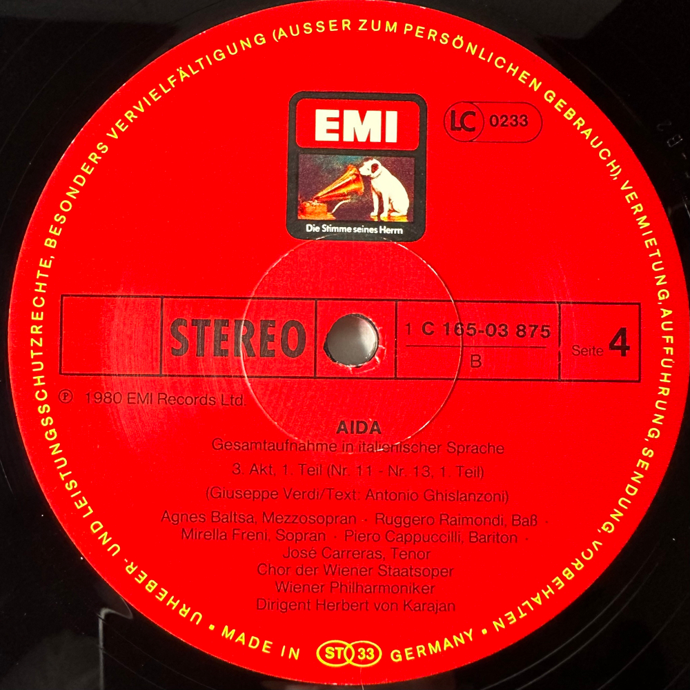 Верди - Аида 3LP (Германия 1980г.)