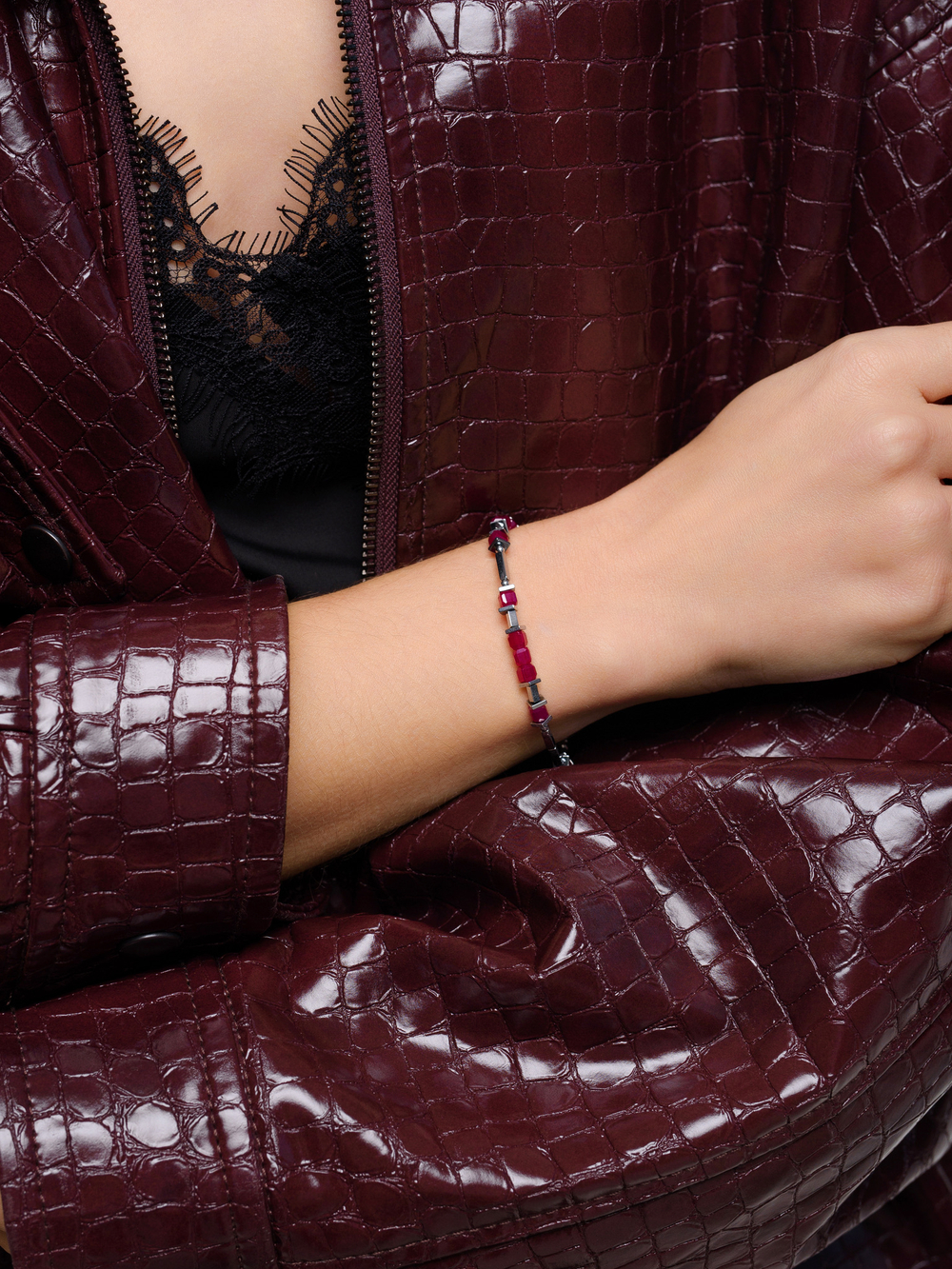 Браслет "Red hematite" Silver