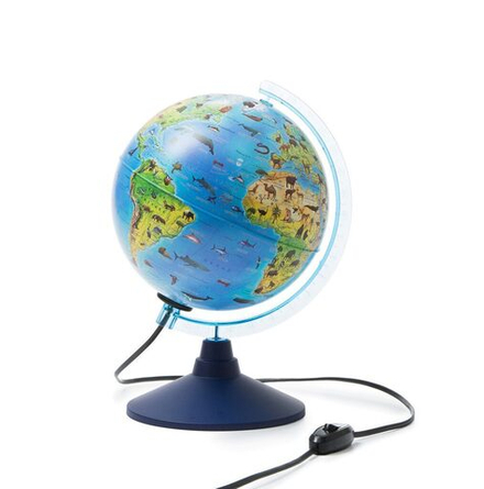 Глобус д-р 210 Зоогеографический (детский), подсветка от сети, классик, Евро