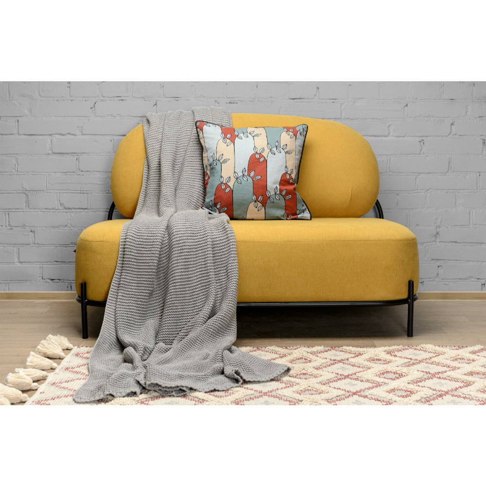 Плед жемчужной вязки серого цвета Essential, 180х220 см