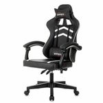 Кресло компьютерное BRABIX "Shooter GM-123", 2 подушки, экокожа, черное/белое, 533191