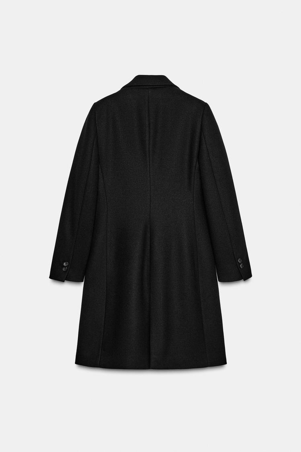 ZARA ПАЛЬТО С ПОДПЛЕЧНИКАМИ ИЗ МЯГКОЙ ТКАНИ, ЧЕРНЫЙ