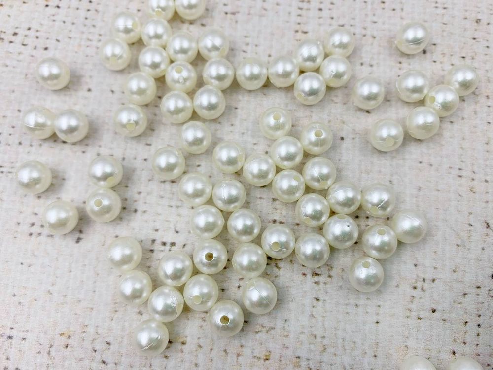 Бусины пришивные, Ø 14 мм, 500 гр, молочный