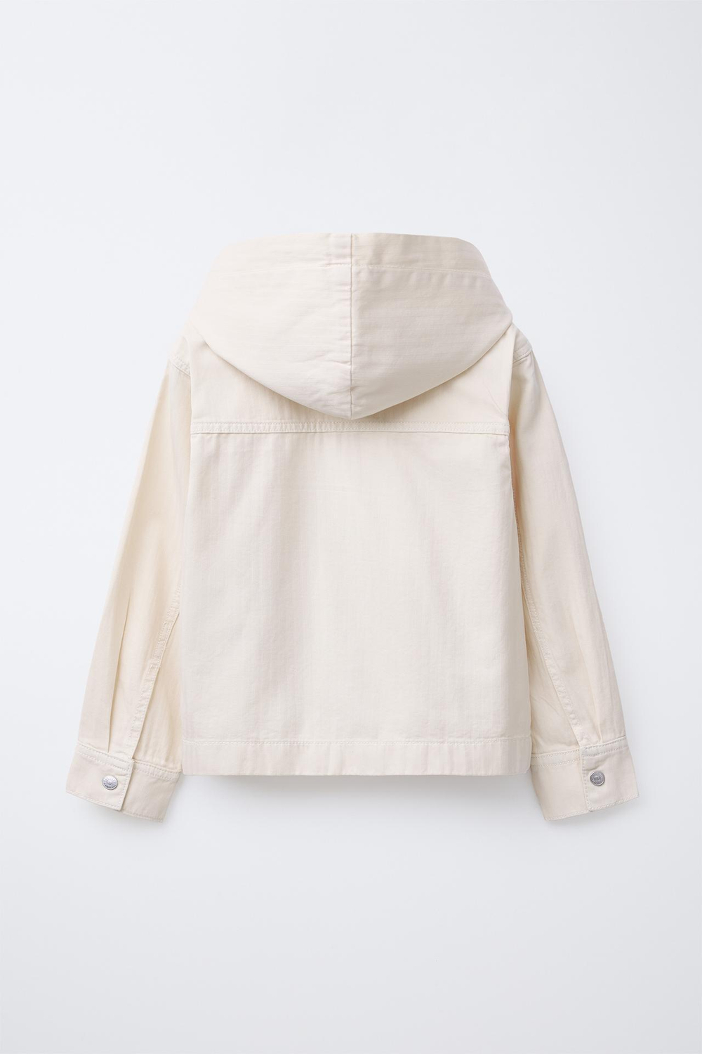 ZARA КУРТКА-РУБАШКА С КАПЮШОНОМ, ЭКРЮ