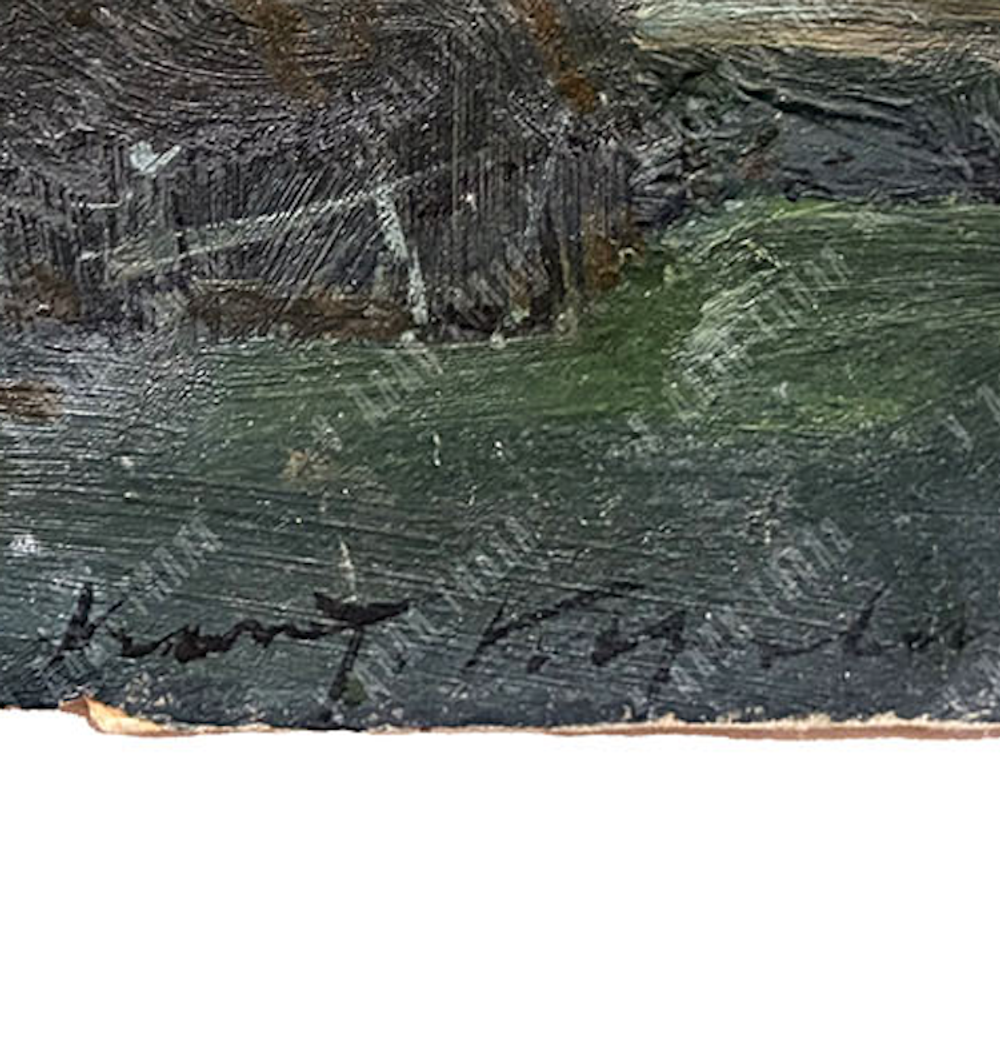 Коровин К. А.? Стога вечером. Этюд. Масло. 1899