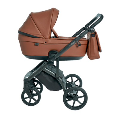Детская коляска Roan Bloom 3 в 1 New 2021 эко-кожа (Коричневый) Cognac