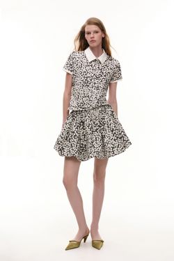 Поло с цветочным принтом (Flower Power), черное