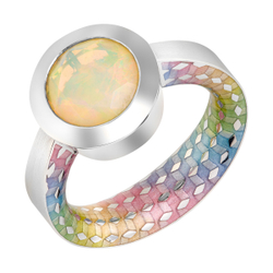 Кольцо с Опалом, Эмаль, R0178-20/6