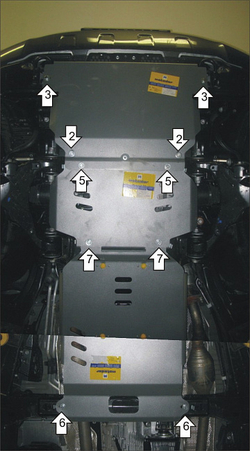 Защита алюминиевая 5 мм Д, ПДф, КПП Toyota Land Cruiser 200; Lexus LX 2007-2021 гг MOTODOR.32522