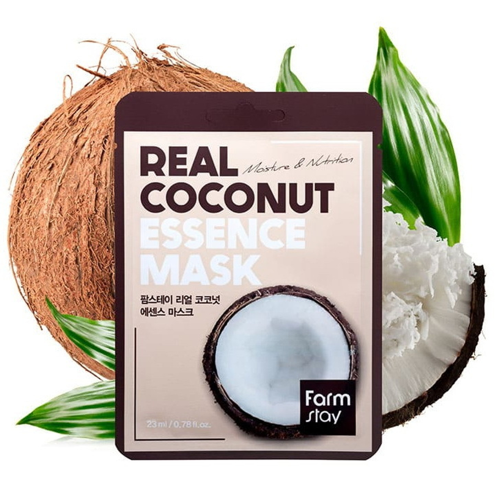 Тканевая маска для лица с экстрактом кокоса FarmStay Real Coconut Essence Mask, 1шт*23мл