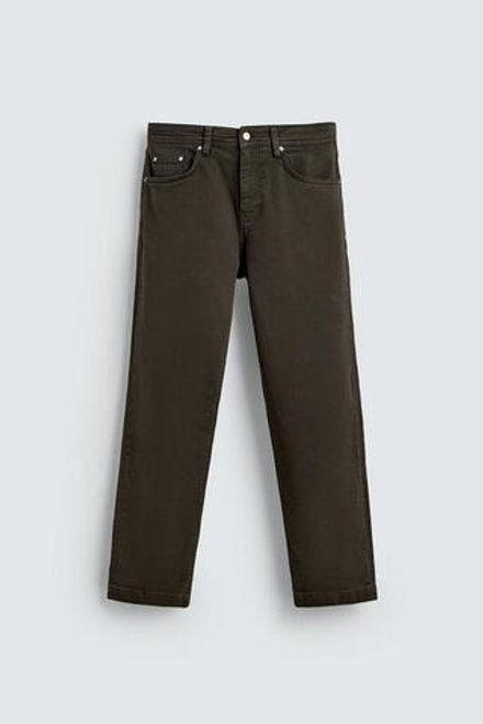 ZARA БРЮКИ STRAIGHT FIT, КОРИЧНЕВЫЙ