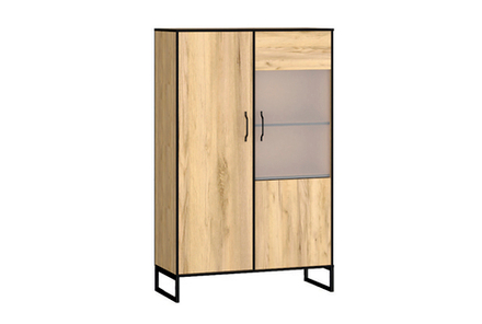 Шкаф-витрина Ивару Виртон-21, Дуб крафт золотой