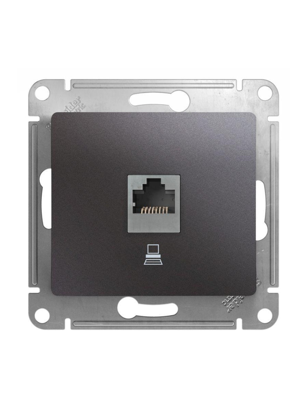 Розетка компьютерная 1-м Glossa RJ45 кат.5E механизм графит SE GSL001381K