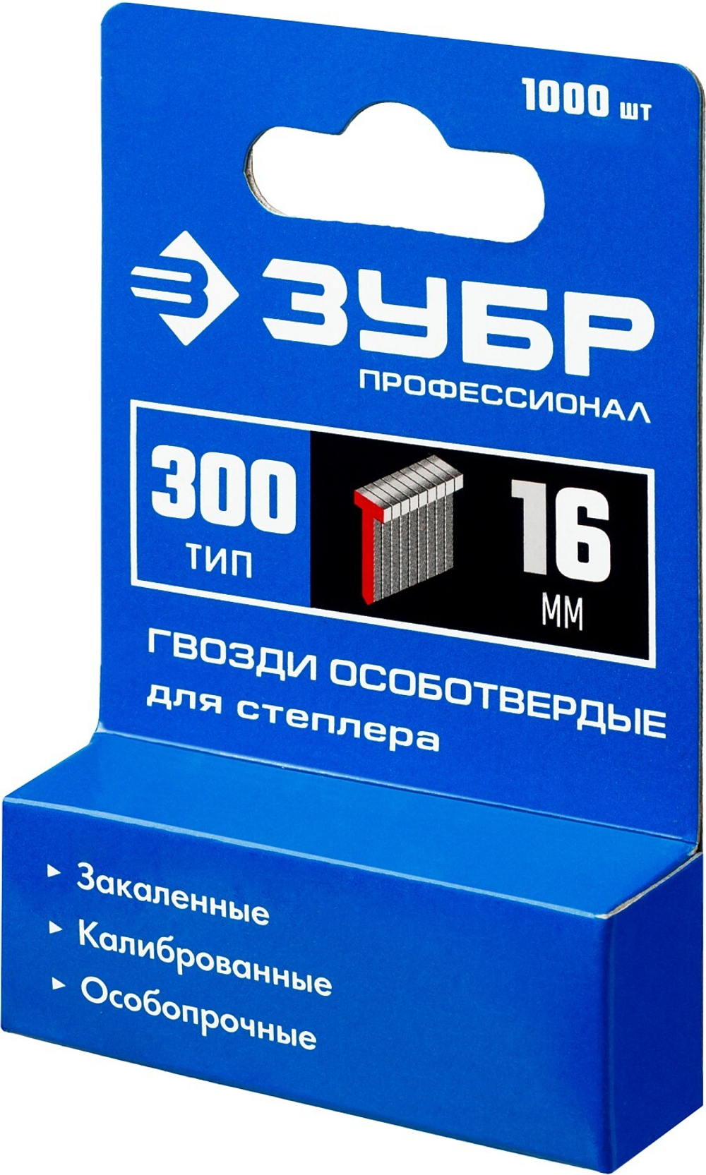 ЗУБР тип 18GA (47/300/F) 16 мм, 1000 шт, гвозди для нейлера, Профессионал (31643-16)