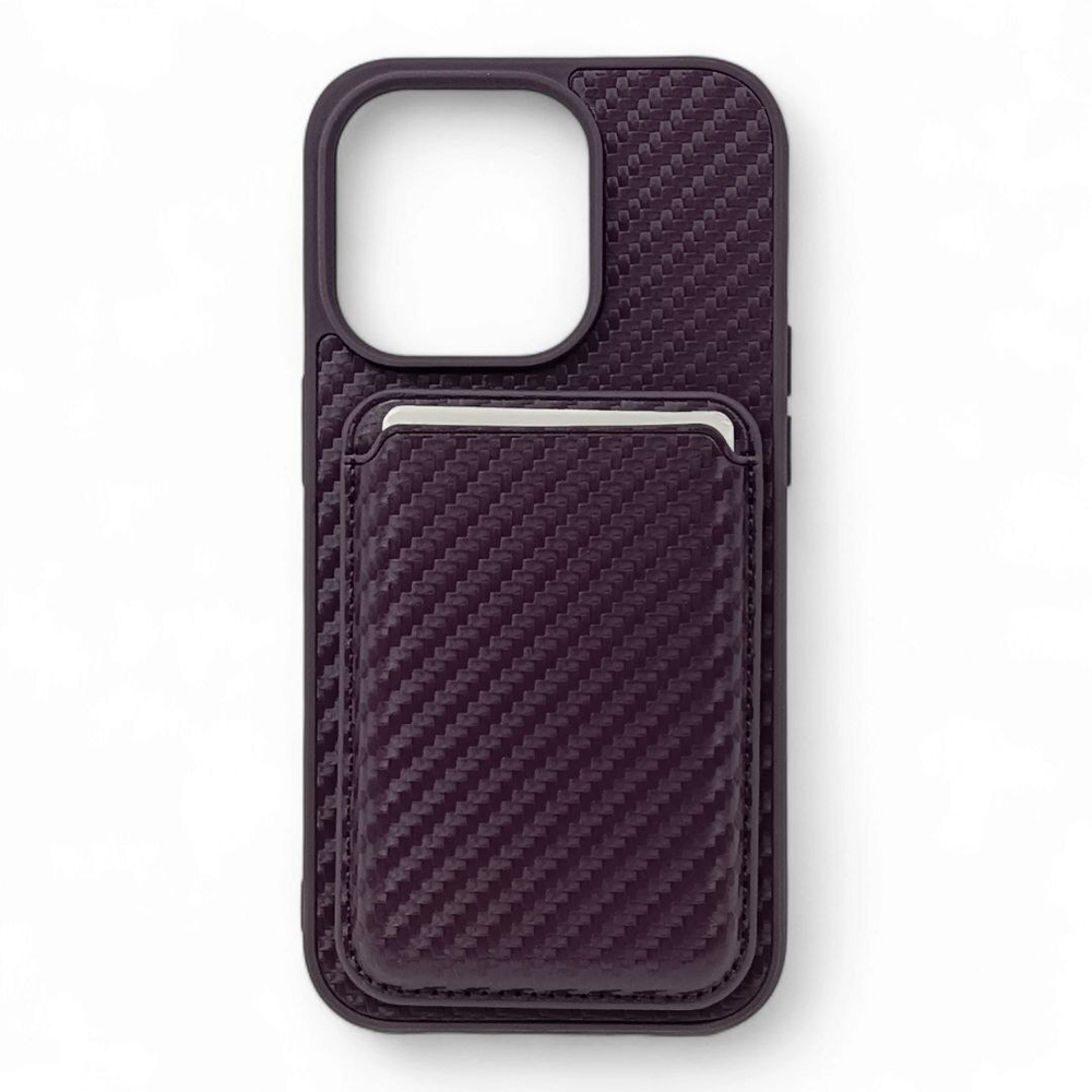 New Case под карбон с картхолдером для iPhone 14 Pro